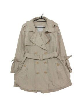 Moncler Trench Coat Spring Jacket Nylon Arm Logo Patch Durenne Beige